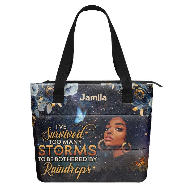 Women's tote bags sporty -I've Survived Too Many Storms - Personalized Comfortable Tote Bag