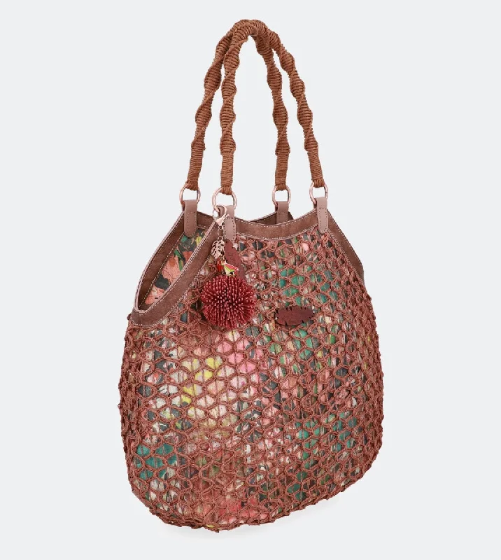 Women's shoulder bags fall -Printed raffia shoulder bag