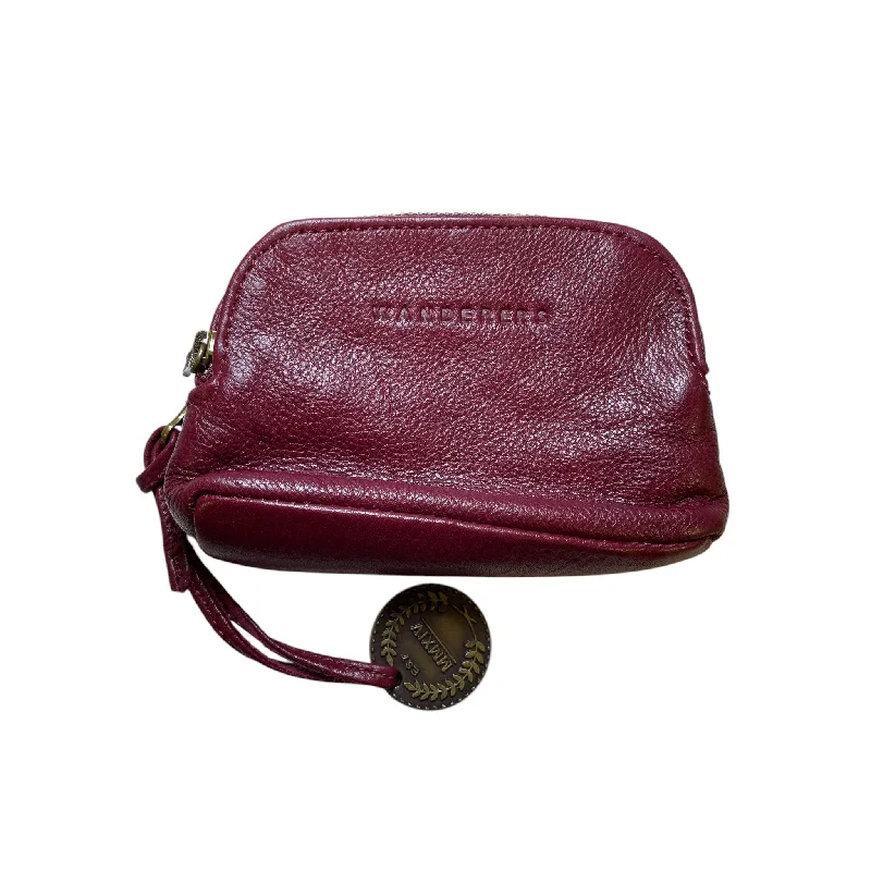 Women's wallet lightweight collection -Wallet Leather By Wanderers In Maroon,Size:Small