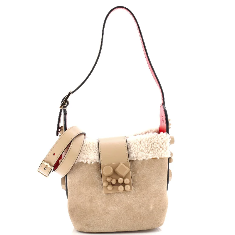 Women's bucket bag numbered series -Carasky Bucket Bag Suede with Shearling Mini