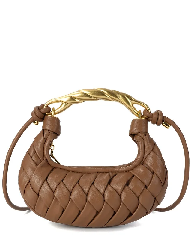 Women's crossbody bag lightweight collection -Tiffany & Fred Paris Hand-Woven Leather Crossbody