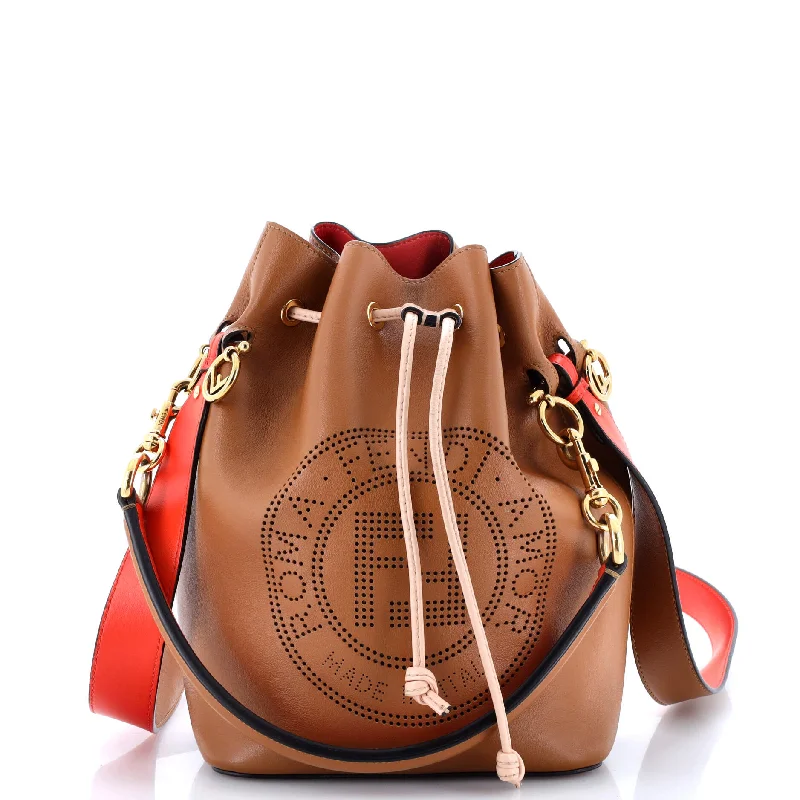 Women's bucket bag wholesale deal -Mon Tresor Bucket Bag Perforated Leather Small