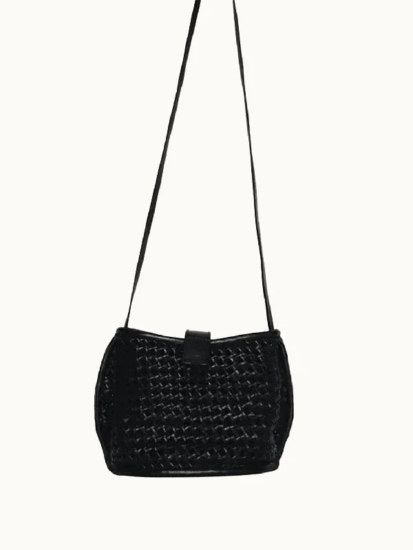 Women's crossbody bag cool texture -Women's Paola Crossbody Bag In Black