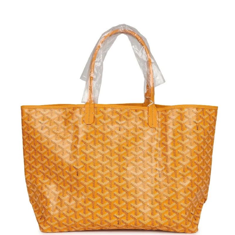 Women's tote bags lightweight-fit -Goyard Goyardine Yellow St. Louis PM Tote Bag Palladium Hardware