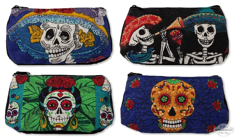 Women's bucket bag custom set -Day of the Dead Cosmetic Bags- 16 Pack