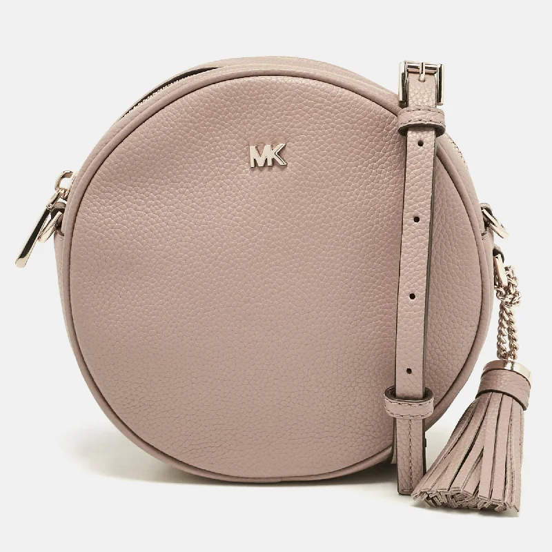 Women's crossbody bag sport bundle -Michael Kors Beige Leather Round Crossbody Bag