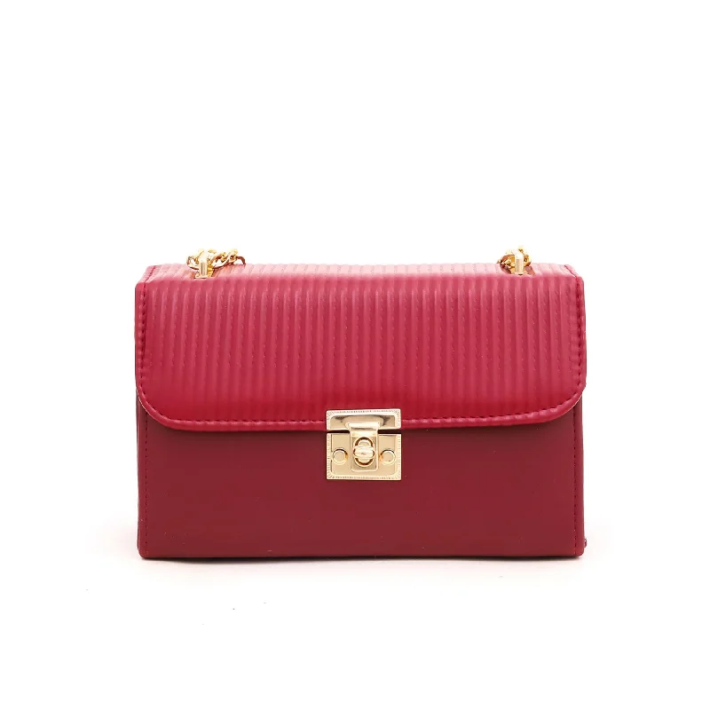 Women's shoulder bags slouchy -Maroon Formal Shoulder Bag P55287