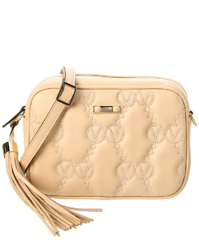 Women's crossbody bag light ensemble -Valentino by Mario Valentino Mia Matelasse Leather Crossbody