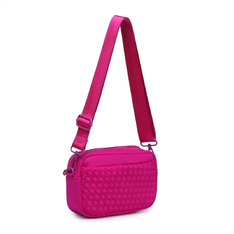 Women's crossbody bag personal offer -Women's Woven Neoprene Crossbody In Fuchsia