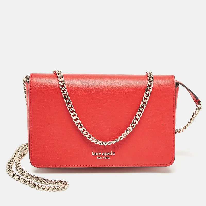 Women's crossbody bag online shop -Kate Spade Red Leather New York Sylvie Chain Crossbody Bag