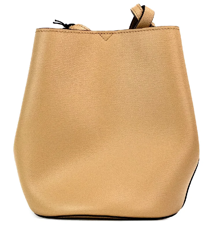 Women's bucket bag modern trend -Burberry Lorne Small Camel Haymarket Check Pebble Leather Bucket Handbag Women's Purse