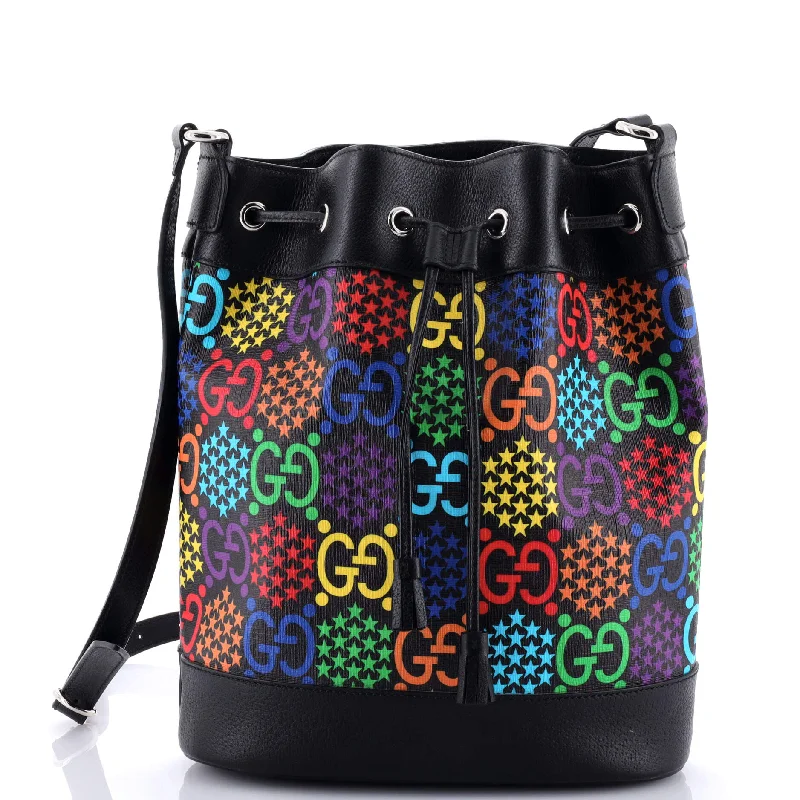 Women's bucket bag ultimate style -Bucket Bag Psychedelic Print GG Coated Canvas Medium