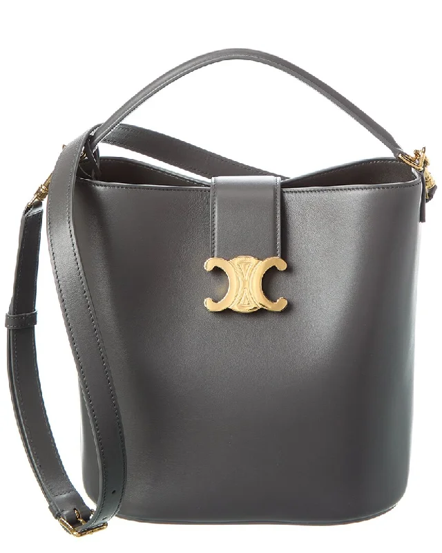 Women's bucket bag fashion essential -CELINE Louise Medium Leather Bucket Bag