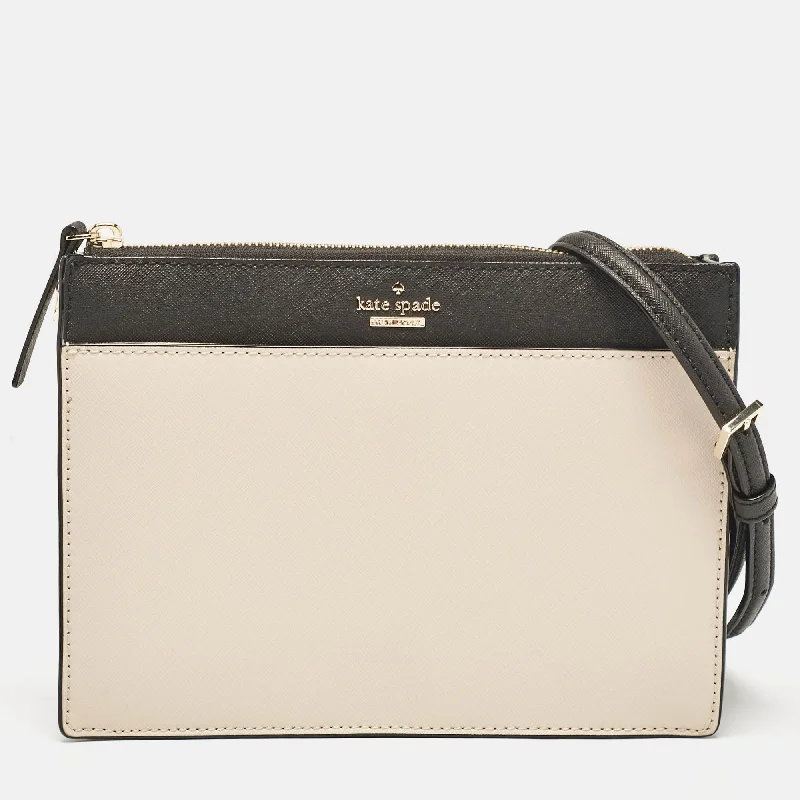 Women's crossbody bag sport ensemble -Kate Spade Beige/black Leather Cameron Street Clarise Crossbody Bag