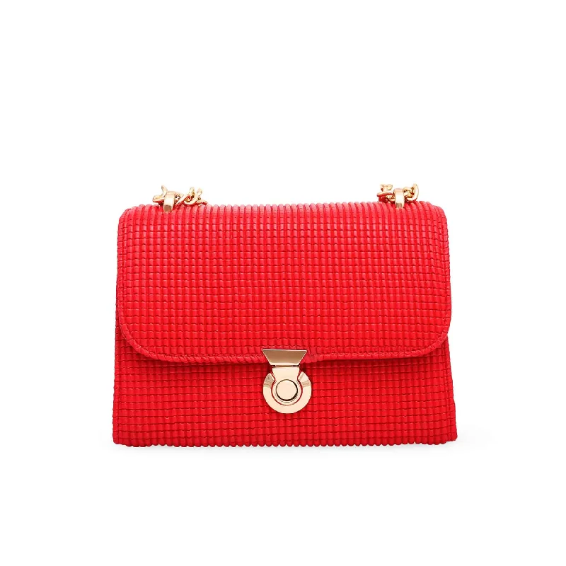 Women's shoulder bags slim-strap -Red Formal Shoulder Bag P55586