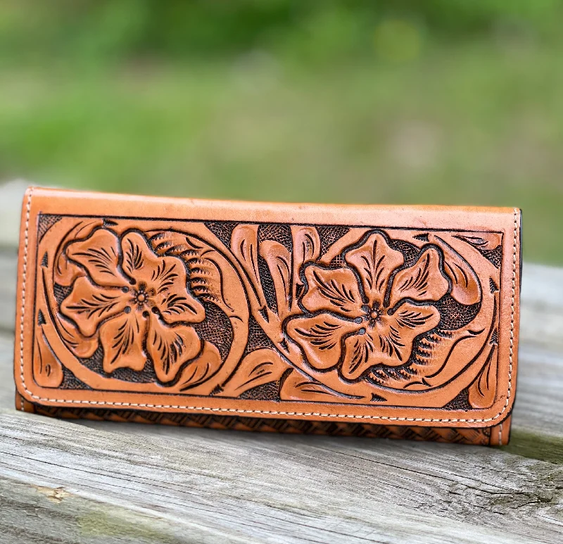 Women's wallet fashion kit -Hand Tooled Leather Wallet, "WALLET" by ALLE