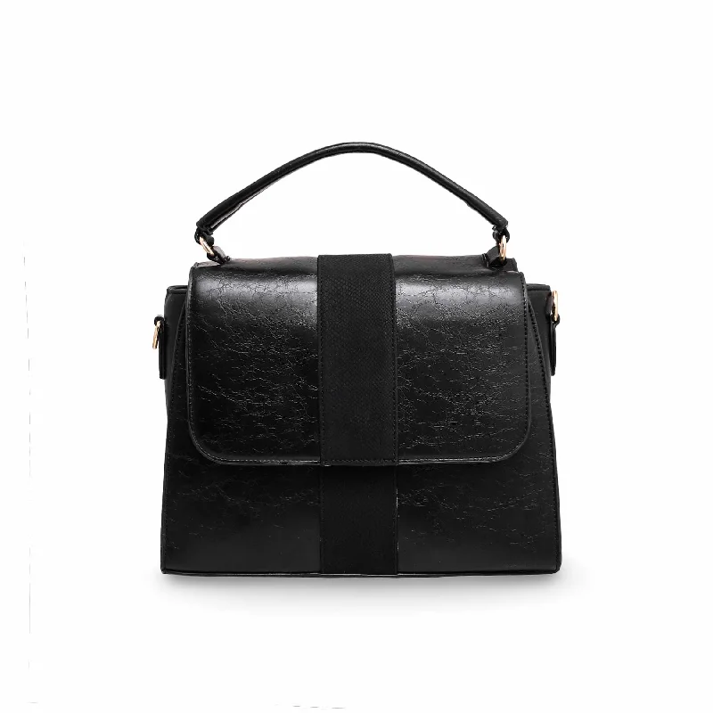 Women's shoulder bags trendy-chic -Black Casual Shoulder Bag P55523