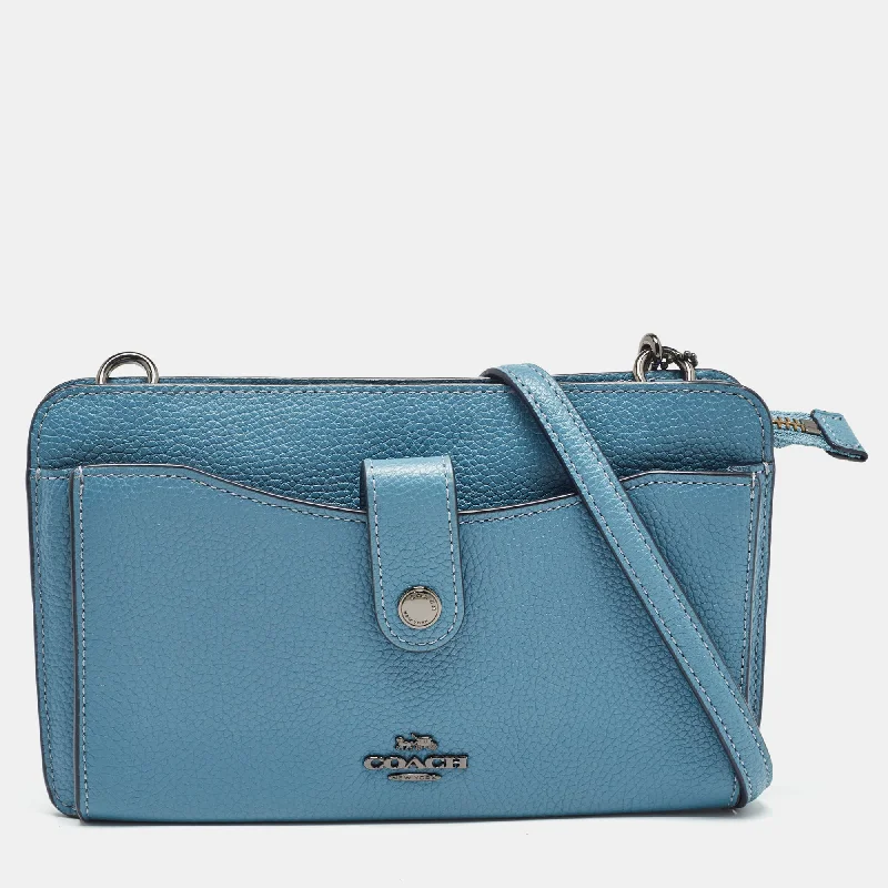 Women's crossbody bag personal outfit -Coach Blue Leather Noa Pop Up Crossbody Bag