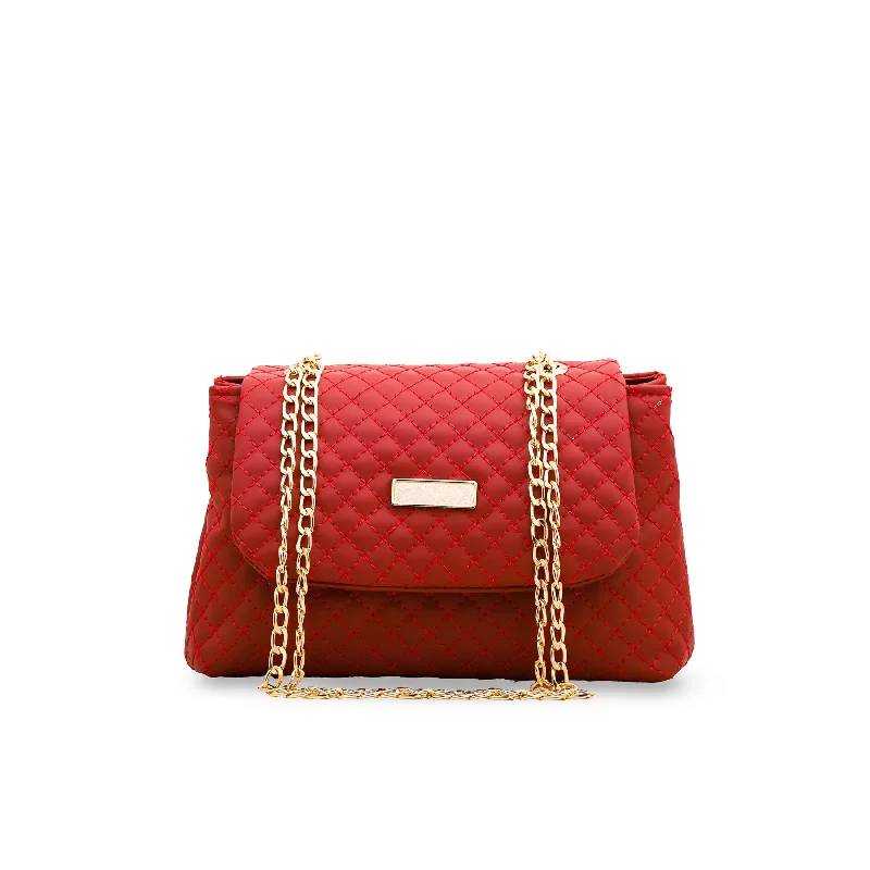 Women's shoulder bags slim-strap -Maroon Casual Shoulder Bag P55447