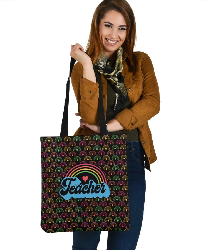 Women's tote bags work-chic -Teacher Rainbow Cloth Tote Bag