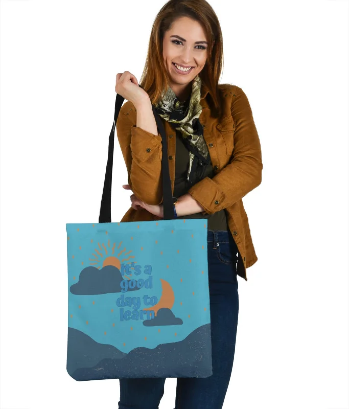 Women's tote bags nylon-durable -Day To Learn Cloth Tote Bag