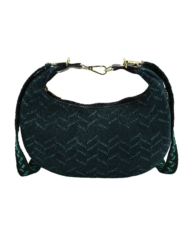 Women's crossbody bag quick-carry special -Metallic Zig-Zag Crossbody Bag